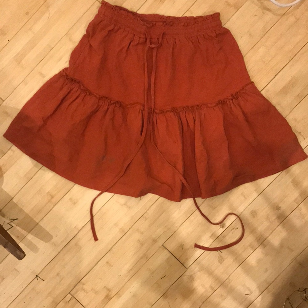 Burnt Orange Tiered Skirt